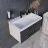 Раковина Velvex Classica Slim 60 белый, 600х360х120 мм накладная, прямоугольная, искусственный камень, цвет белый, с отверстием под смеситель, без слива-перелива