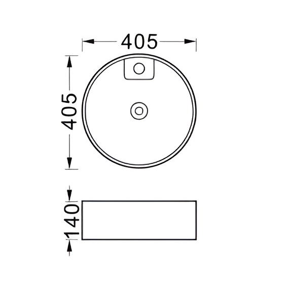 Раковина/умывальник Aquatek Европа, 40,5х40,5 см, накладная, круглая, санфарфор, цвет серый матовый, с отверстием под смеситель, без слив-перелива, умывальник