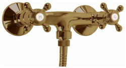 Смеситель для душа Cezares Golf, настенный, двухвентильный, без излива, керамический, латунь, цвет бронза