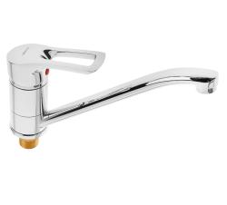 Смеситель для кухни/мойки Accoona, однорычажный, поворотный, керамический, длина излива 266 мм, латунь, цвет хром