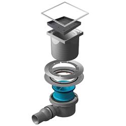 Душевой трап Pestan Confluo Standard 15х15 Ceramic 1, решетка под плитку с рамкой сталь, для душа в полу, с гидро затвором, горизонтальный выпуск, под плитку, с щелью для воды, нержавеющая сталь, квадратный