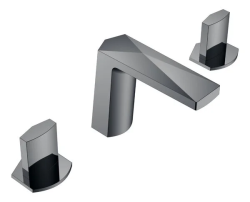 Смеситель для раковины/умывальника Boheme Venturo, двухвентильный, неповоротный, керамический, длина излива 152 мм, латунь, цвет оружейная сталь