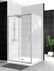 Душевой уголок BelBagno Uno, 120х80 см, без поддона, прямоугольная, угловой, стекло текстурное, (без сифона) без крыши, раздвижной, стеклянный, алюминиевый профиль (хром)