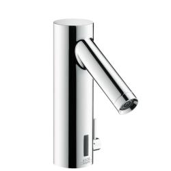 Смеситель для раковины AXOR Starck 90, электронный, сенсорный, инфракрасный, фиксированный излив, длина 10,3 см, латунь, цвет хром, без донного клапана, питание от батареек, с регулировкой температуры