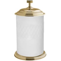 Ведро для мусора Boheme Royal Cristal, с крышкой, напольное, латунь/сталь/стекло, форма округлая, для туалета/ванной/кухни, цвет золото