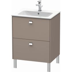 Тумба под раковину Duravit Brioso, 62х47,9х68,3 см, напольная, цвет: базальт/хром, 2 выдвижных ящика, ДСП, прямоугольная, левая/правая, в ванную комнату