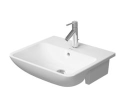 Раковина DURAVIT ME by Starck WonderGliss, 55х45,5х18 см, полувстраиваемая, прямоугольная, санфарфор, цвет белый шелковисто-матовый, с 1 отверстием под смеситель, антигрязевое покрытие слив/перелив