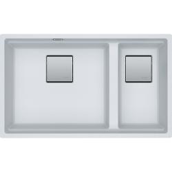 Мойка кухонная Franke KUBUS KNG 120, две чаши, 76х46 см, врезная, искусственный гранит (Fragranite+), прямоугольная, цвет белый, без отверстия под смеситель, без крыла