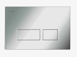 Кнопка смыва Am.Pm Pro S хром глянцевый, клавиша управления для сливного бачка, инсталляции унитаза, двойная, пневматическая, панель, универсальная, размер 210х138х10 мм, слива, смыва (АМ ПМ)