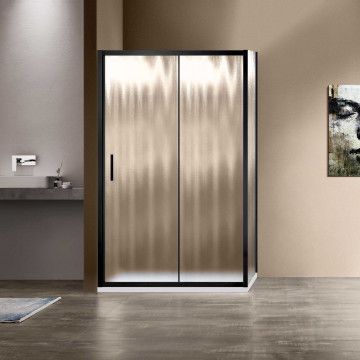Душевое ограждение Vincea Garda  120х90х190 см, стекло шиншилла, профиль черный, левое/правое, прямоугольное/угловое, дверь раздвижная