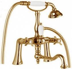 Смеситель для ванны/душа Cezares Lord, на борт ванны, двухвентильный, поворотный, длина 285 мм, керамический, латунь, цвет бронза