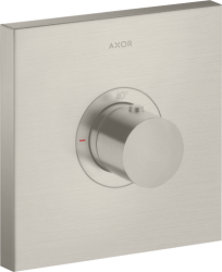 Смеситель для душа Axor ShowerSelect HighFlow, термостатический, скрытого монтажа, 1 потребитель, настенный, без излива/шланга/лейки, квадратный, латунный, цвет под сталь, с термостатом