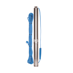 Насос погружной Aquario ASP1E-55-75, 3.0 м³/ч, напор 60 м, 0.7 кВт, с нижним забором (скважинный, колодезный) центробежный, многоступенчатый, электрический, нержавеющая сталь, для скважины, бытовой, для чистой воды кабель 1,5 метра 3254