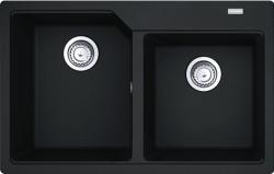 Мойка кухонная Franke URBAN UBG 620-78, две чаши, 78х50 см, врезная, искусственный гранит (Fragranite+), прямоугольная, цвет оникс, без отверстия под смеситель, без крыла