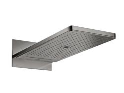 Верхний душ AXOR ShowerSolutions 250/580 3jet, настенный монтаж, прямоугольный, с 3 режимами, размер 58х26 см, металлический, цвет: шлифованный черный хром, для душа/ванной
