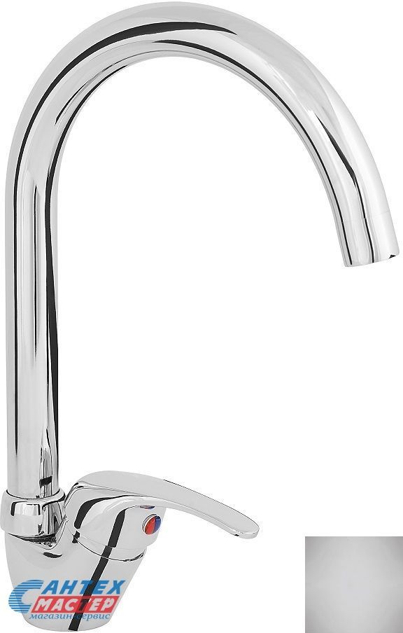 Смеситель для кухни/мойки Ukinox однорычажный, керамический, с поворотным изливом, длина 160 мм, латунь, цвет матовый хром, кухонный, хромированный, вертикальный, кран, комплект, сантехника, водопроводные, размер, характеристики, высота, расстояние