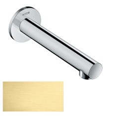 Излив для ванны Axor Uno прямой, без переключателя на душ, настенный, неповоротный, латунь, цвет: шлифованная медь, округлый, длина излива 17,5 см, встраиваемый/встроенный, для смесителя/ванны/ванной/душевой, без смесителя