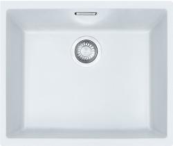 Мойка кухонная Franke SIRIUS SID 110-50, 52,5х44 см, врезная, тектонит (Tectonite®), прямоугольная, цвет белый, без отверстия под смеситель, без крыла, слив-перелив, врезная в столещницу, для кухни