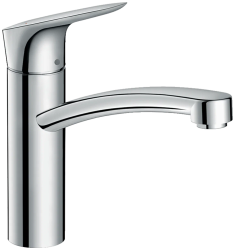 Смеситель для кухни/мойки Hansgrohe Logis M31, 160 1jet, однорычажный, керамический, с поворотным изливом, длина 22 см, латунь, цвет хром