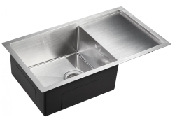 Мойка EMAR 70х40 см, врезная, из нержавеющей стали, прямоугольная, цвет сатин, без отверстия под смеситель, слив-перелив, с крылом, оборачиваемая, для кухни