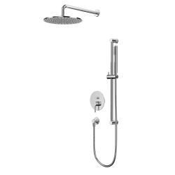 Душевая система встраиваемая Whitecross Y, цвет хром, комплект: однорычажный смеситель/тропический душ (с верхней лейкой)/штанга/лейка/держатель лейки/шланг, латунь, скрытого монтажа