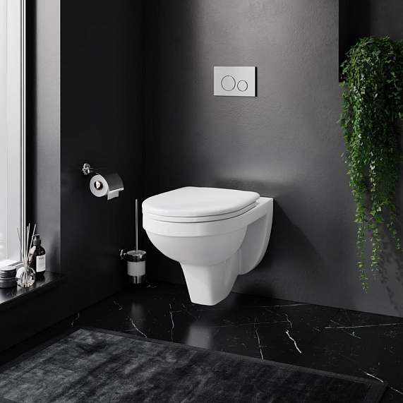 Унитаз подвесной Damixa Jupiter, цвет белый, горизонтальный (прямой, в стену) выпуск, санфарфор, с сиденьем микролифт, быстросъемное, дюропласт, под скрытый бачок