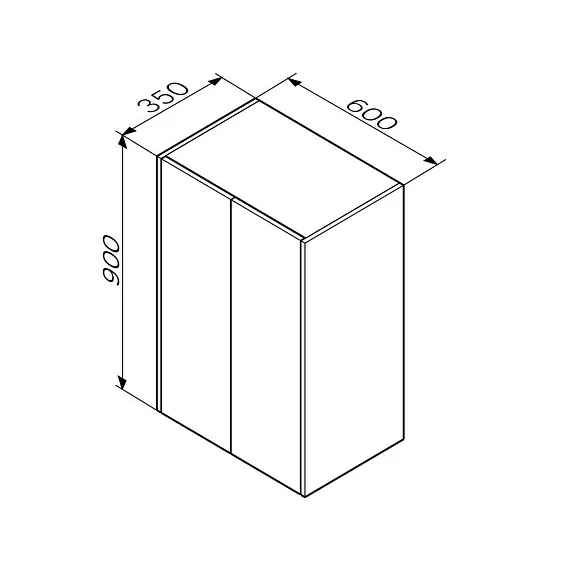 Шкаф AM.PM Func 60, 60х90х35 см, подвесной, универсальный, 2 распашные дверцы, цвет белый матовый