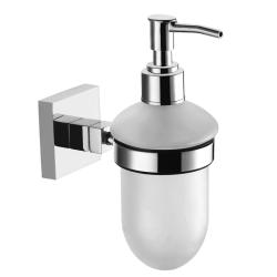 Дозатор жидкого мыла Azario RINA, настенный, нержавеющая сталь/стекло, форма округлая, для мыла в ванную/туалет/душевую кабину, цвет хром