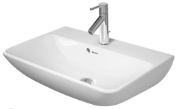 Раковина DURAVIT ME by Starck, 60х40х18 см, подвесная, прямоугольная, санфарфор, цвет белый шелковисто-матовый, с 1 отверстием под смеситель, слив/перелив