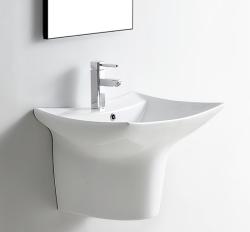 Раковина для ванной CeramaLux G-822 60,5х40,5х45 подвесная, прямоугольная, керамическая/фарфоровая, цвет белый, с отверстием под смеситель, слив-перелив