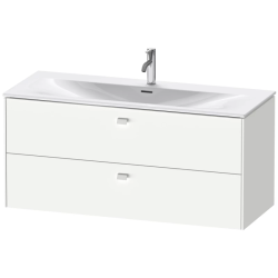 Тумба под раковину Duravit Brioso, 122х47,9х55,5 см, подвесная, 2 выдвижных ящика, ДСП, цвет: белый матовый, шкафчик навесной, механизм доводчика, прямоугольная, правая/левая, в ванную комнату