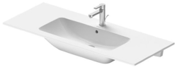 Раковина DURAVIT ME by Starck, WonderGliss 123х49х18 см, подвесная, прямоугольная, со столешницей, санфарфор, цвет белый, без отверстия под смеситель, антигрязевое покрытие, слив/перелив