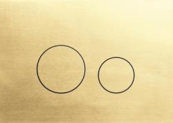 Кнопка смыва KK-POL Metal Slim Orbis прямоугольная, цвет золото брашированное, нержавеющая сталь, клавиша управления для сливного бачка, инсталляции унитаза, двойная, механическая, панель, универсальная, размер 245х175х4 мм