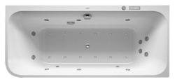 Ванна Duravit Happy D.2 Plus 180х80 см гидромассажная, пристенная, акриловая, цвет: белый/графит матовый, с ножками/сливом-переливом/фронтальной панелью, прямоугольная/угловая, с системой гидромассажа Combi-System E, два наклона для спины, правая