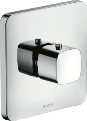 Смеситель для душа Axor Urquiola HighFlow, термостатический, скрытого монтажа, настенный, без излива/шланга/лейки, квадратный, латунный, цвет хром, с термостатом, встроенный/встраиваемый/термостатный