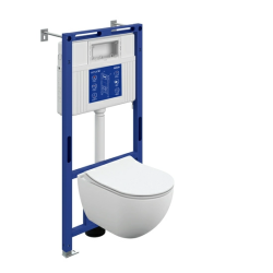 Комплект унитаза с инсталляцией Cersanit BRASKO SMART DPL EO slim инсталляция AQUA 50 PRIME М LP без кнопки, унитаз подвесной, белый, безободковый