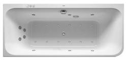 Ванна Duravit Happy D.2 160х70 см гидромассажная, встраиваемая, акриловая, цвет: белый, с ножками/сливом-переливом, без фронтальной панели, прямоугольная, с системой гидромассажа Combi-System Р, c наклоном для спины слева, левая