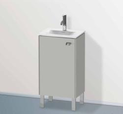 Тумба под раковину Duravit Brioso, 44х31х68,5 см, напольная, цвет: бетонно-серый/хром, 1 распашная дверца/одностворчатая, стеклянная полка, ДСП, прямоугольная, левая, в ванную комнату