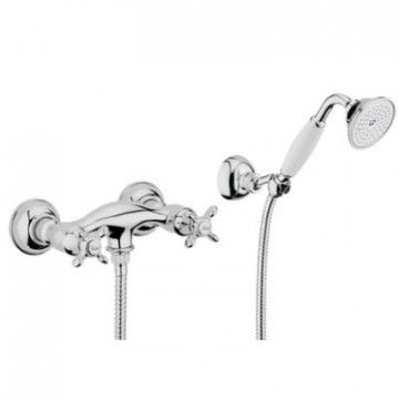 Смеситель для душа Webert Ottocento двухвентильный, керамический, настенный, с аксессуарами. без излива, с лейкой, шлангом, латунь хром