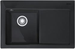 Мойка кухонная Franke MYTHOS MTK 611-78, 78х51 см, врезная, керамическая (Fraceram®), прямоугольная, цвет оникс, без отверстия под смеситель, с крылом, левосторонняя, чаша слева