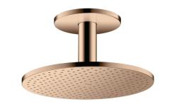 Верхний душ AXOR ShowerSolutions 300 1jet, с потолочным подсоединением, потолочный монтаж, круглый, с 1 режимом, размер 30 см, металлический, цвет: полированное красное золото, для душа/ванной
