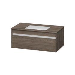 Тумба под раковину для консоли/столешницы Duravit Ketho 120х55х42,6 см, подвесная, ДСП, цвет: сосна терра, 1 выдвижной ящик, для встраиваемой снизу раковины, прямоугольная