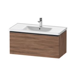 Тумба под раковину Duravit D-Neo, 98,4х45,2х44 см, подвесная, 1 выдвижной ящик, ДСП, цвет: орех матовый, шкафчик навесной, прямоугольная, правая/левая, в ванную комнату