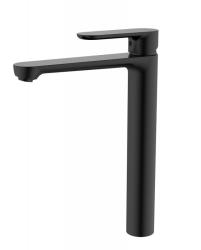 Смеситель для раковины Cezares Stylus однорычажный, высокий, длина излива 180 мм, неповоротный, керамический, нержавеющая сталь, цвет черный матовый, без донного клапана