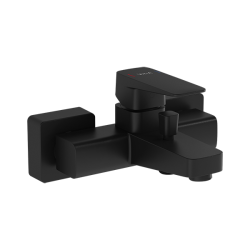 Смеситель для ванны/душа Vitra Root Square, однорычажный, настенный, неповоротный, керамический, длина излива 190 мм, латунь, цвет черный матовый