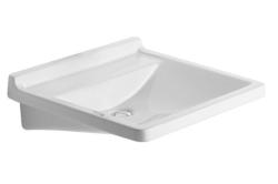 Раковина DURAVIT Starck 3 Vital Med WonderGliss, медицинская, 60х54,5х16 см, подвесная, прямоугольная, санфарфор, цвет белый, 1 намеченное отверстие под смеситель, антигрязевое покрытие, без перелива