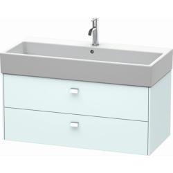 Тумба под раковину Duravit Brioso, 98,4х45,9х44,2 см, подвесная, 2 выдвижных ящика, ДСП, цвет: светло-голубой/хром, шкафчик навесной, механизм доводчика, прямоугольная, правая/левая, в ванную комнату