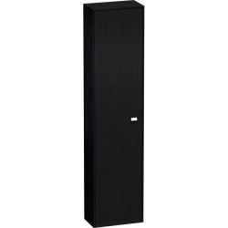 Пенал Duravit Brioso L, 42x24x177 см, подвесной, (левый), с дверцей, с полкой, со стеклянными полками, цвет: дуб черный/хром, в ванную комнату