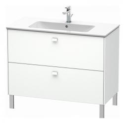 Тумба под раковину Duravit Brioso, 102х47,9х68,3 см, напольная, цвет: белый матовый/хром, 2 выдвижных ящика, ДСП, прямоугольная, левая/правая, в ванную комнату