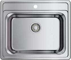 Мойка кухонная Omoikiri Ashi 56-IN, 50х55,5 см, врезная, из нержавеющей стали, прямоугольная, цвет нержавеющая сталь, с отверстием под смеситель, без крыла, слив-перелив, врезная в столещницу, для кухни